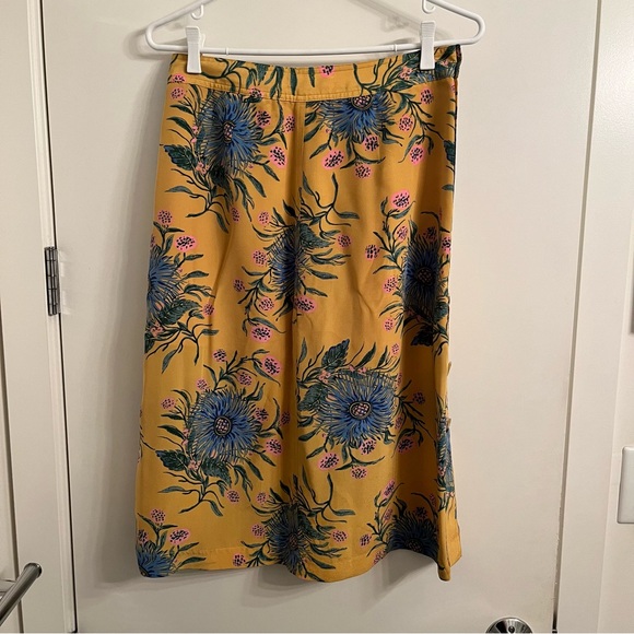 Madewell Silk Side-Button Midi Skirt - Picture 5 of 7